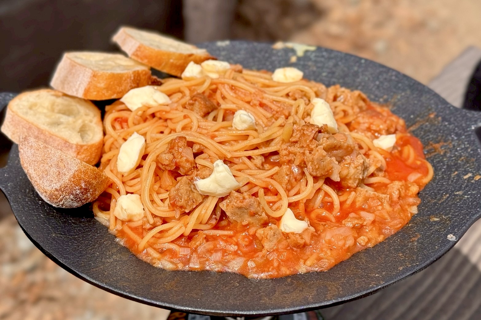 クリームチーズを載せた山ごはん