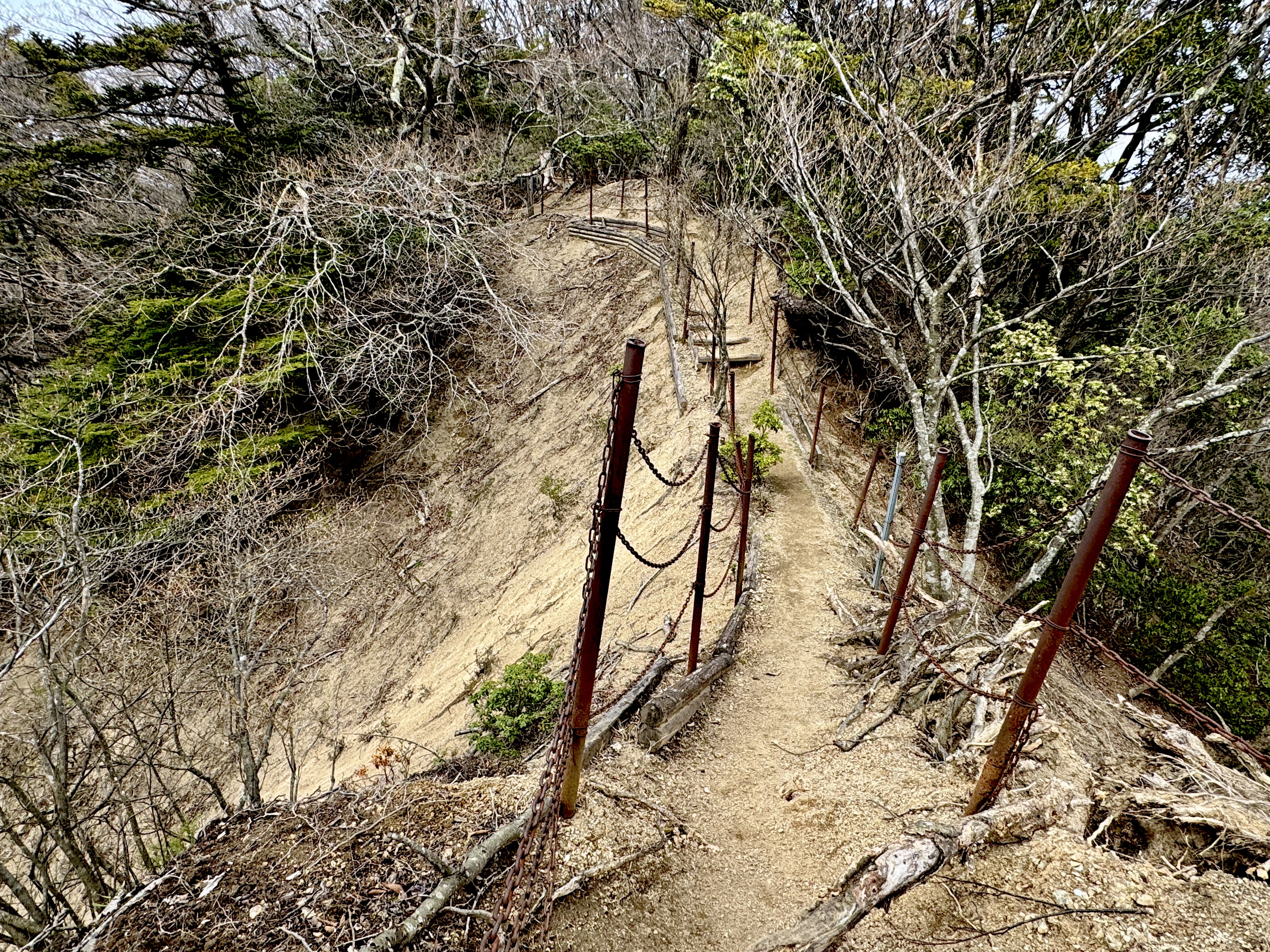 スリリングな下山道