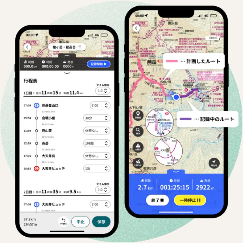 行程表と地図が連動