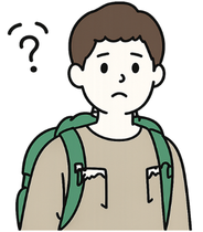 山で迷わないか不安な男性イラスト