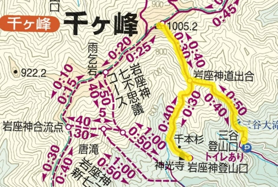 千ヶ峰のコース地図